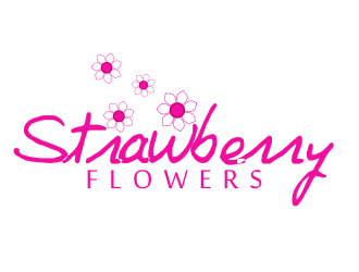 林思源的中文：草莓花朵；英文：Strawberry flowerslogo設(shè)計
